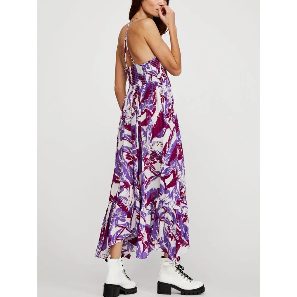🎉LAST CHANCE🎉 NWT Free People Heat Wave Printed Maxi / Ivory Combo - Picture 3 of 7